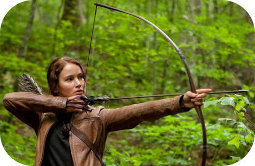 Katniss wearing Neet Archery Gloves
