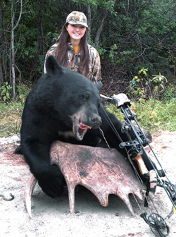 17 year old girl kills 448 lb black bear while bowhunting