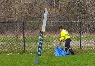 Park Staff cleaning Toronto Archery Range, April 2017